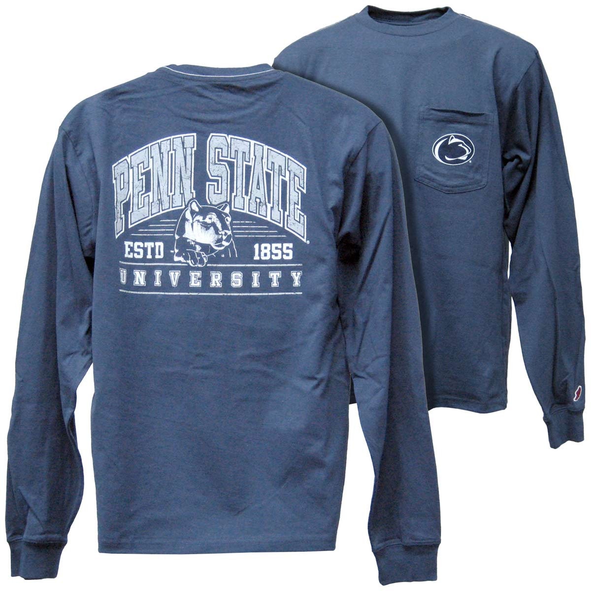 navy long sleeve pocket t-shirt Penn State University Estd 1855